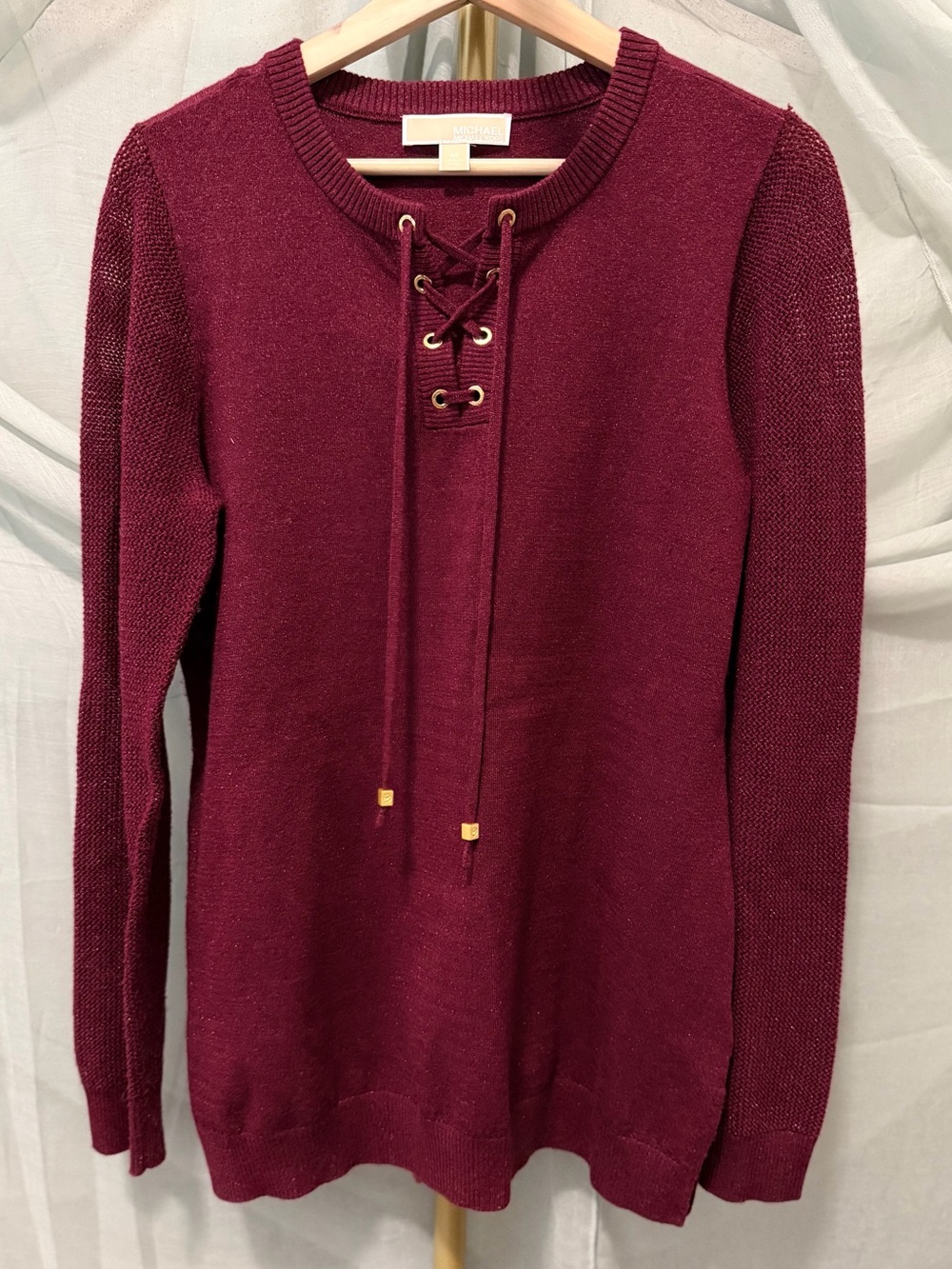 Michael Kors Burgundy Knit Pullover Sweater